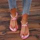 thumbnail image 5 of Zapatos casuales de moda de verano para la playa para mujer, pantuflas de tacón plano con lazo de cuentas de perlas, sandalias de Color sólido, chanclas Wmkox8yii  shjk7887, 5 of 9