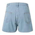 thumbnail image 4 of Siilsaa Resort Wear Women's Shorts Trendy Summer Dressy Elastic High Waisted Pleated Business Casual Work Shorts with Pockets Blue,M, 4 of 5