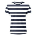 thumbnail image 3 of Zszcpp Mens Graphic T Shirts Round Neck Plus Size Color Blocked T-Shirt Striped Sports Short Sleeved Casual Tops Casual Blouses, 3 of 4
