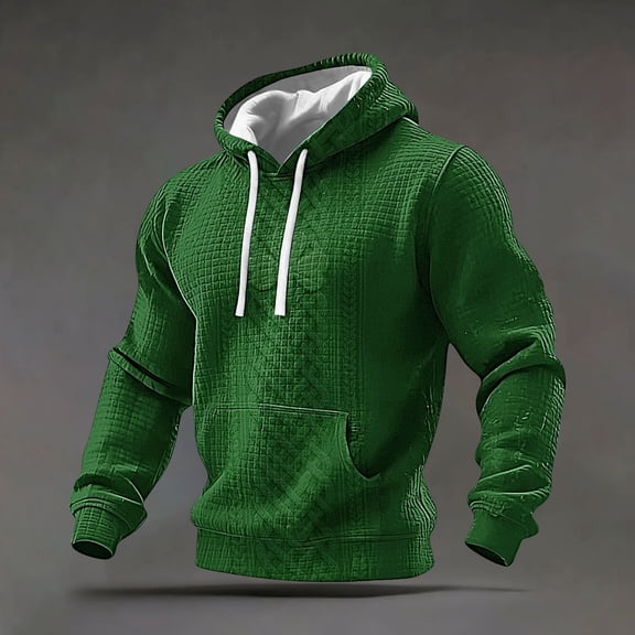 Big & Tall Sweatshirts for Men St Patricks Day Printed Casual Long Sleeve Drawstring Loose Fit Hooded Sweatshirt Tops (XL, Green)