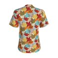 thumbnail image 6 of Zufioo Fall Maple Leaves Print Women's Classic V-neck T-shirt, V-neck Short-sleeved Tops Home Wear, Suitable for Daily Life, Work, Outdoors-Small, 6 of 8