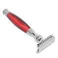 thumbnail image 5 of Maquinilla de afeitar de seguridad de mango largo profesional reutilizable aleación de zinc maquinilla de afeitar limpia manual para hombres rojo, 5 of 5