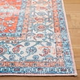 thumbnail image 4 of SAFAVIEH Arizona Walter Oriental Machine Washable Area Rug, Rust/Aqua, 6' x 6' Square, 4 of 9