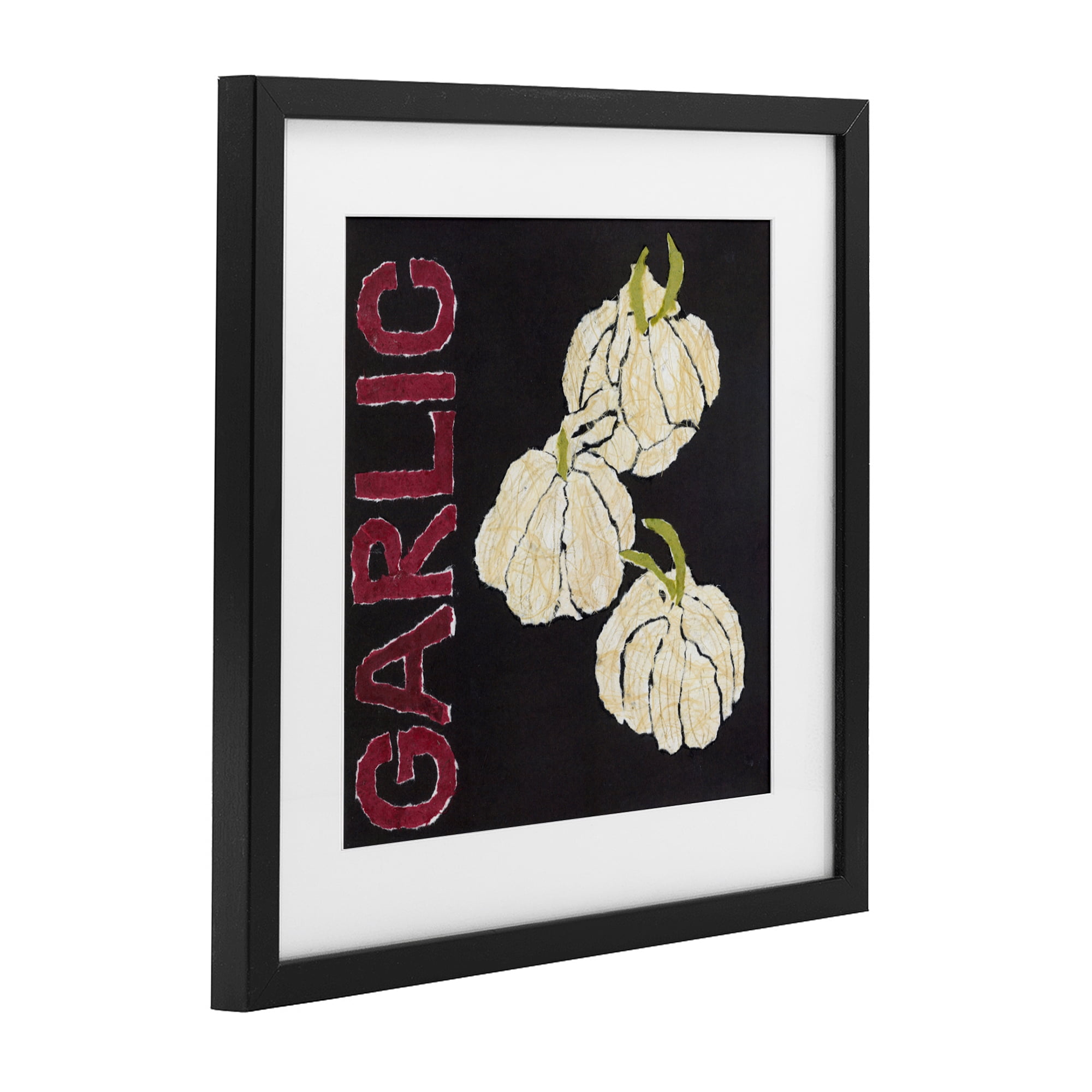 Stupell Industries Garlic Garden Vegetable Black Framed Print Under Glass, design by Nancy Overton