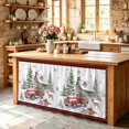 thumbnail image 5 of Christmas Sink Skirt for Bathroom, Self-Adhesive Under Sink Curtain, Xmas Trees Truck Elk Gifts Winter Farmhouse Plaid Red Hide Pipes & Storage Fabric Cabinet Skirt Cover for Kitchen Laundry 32"x55", 5 of 8
