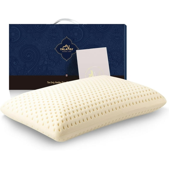 100% Natural Talalay Premium Latex Pillow, No Memory Foam Chemicals, Helps Relieve Pressure, Perfect Package Best Gift with Removable Tencel Cover