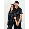 thumbnail image 4 of Pijama de satén personalizado para pareja, conjunto de ropa de dormir corta y larga, ideal para regalo de aniversario, boda, novia y novio, 4 of 4