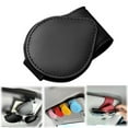 thumbnail image 2 of Sunglass Holder for Car Car Sun Visor Sunglasses Holder: Pu Leather Glasses Clip with Strong Metal Hook, Easy to Use & Stylish Accessory for Car Organization, Perfect Gift for Drivers Black, 2 of 9
