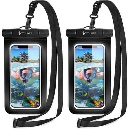 Syncwire Waterproof Phone Pouch [2-Pack] - Universal IPX8 Cell Phone Waterproof Case Dry Bag Protector with Lanyard Compatible with iPhone; Samsung; Pixel and More Up to 7 Inches