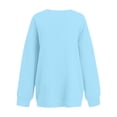 thumbnail image 4 of Womens Oversized Sweatshirt Crewneck Sweater Casual Fall 2026 Fleece Lined Stretchy Hoodies Basic Comfort Clothes Loose Maternity Workout Gym Lounge Wear Winter Airport Fashion Light Blue M, 4 of 7