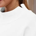 thumbnail image 4 of Oversized Sweatshirts Women Split Mock Crew Neck Plain Pullover Tops Long Sleeve Loose Casual Fall Winter Clothes (L, White), 4 of 7