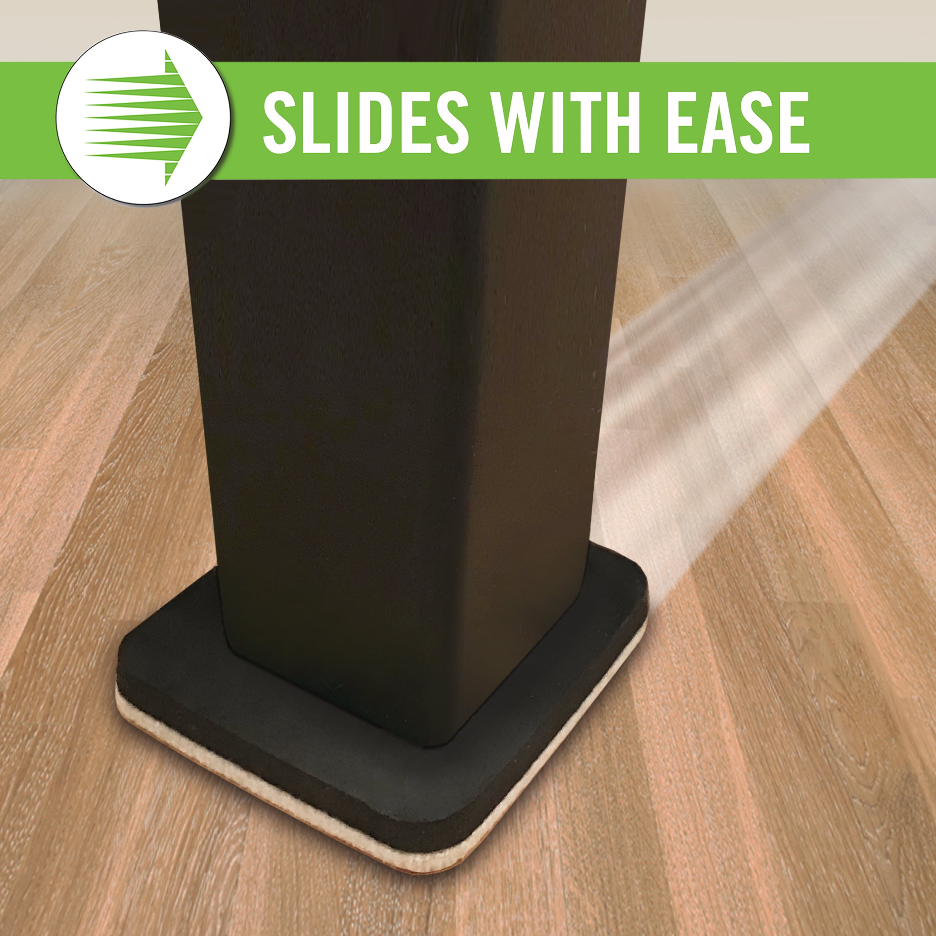 Super Sliders 4 in. x 4 in. Square Felt Furniture Sliders for Hard Floors – Make Furniture Moving Easy, Beige, 4 pack