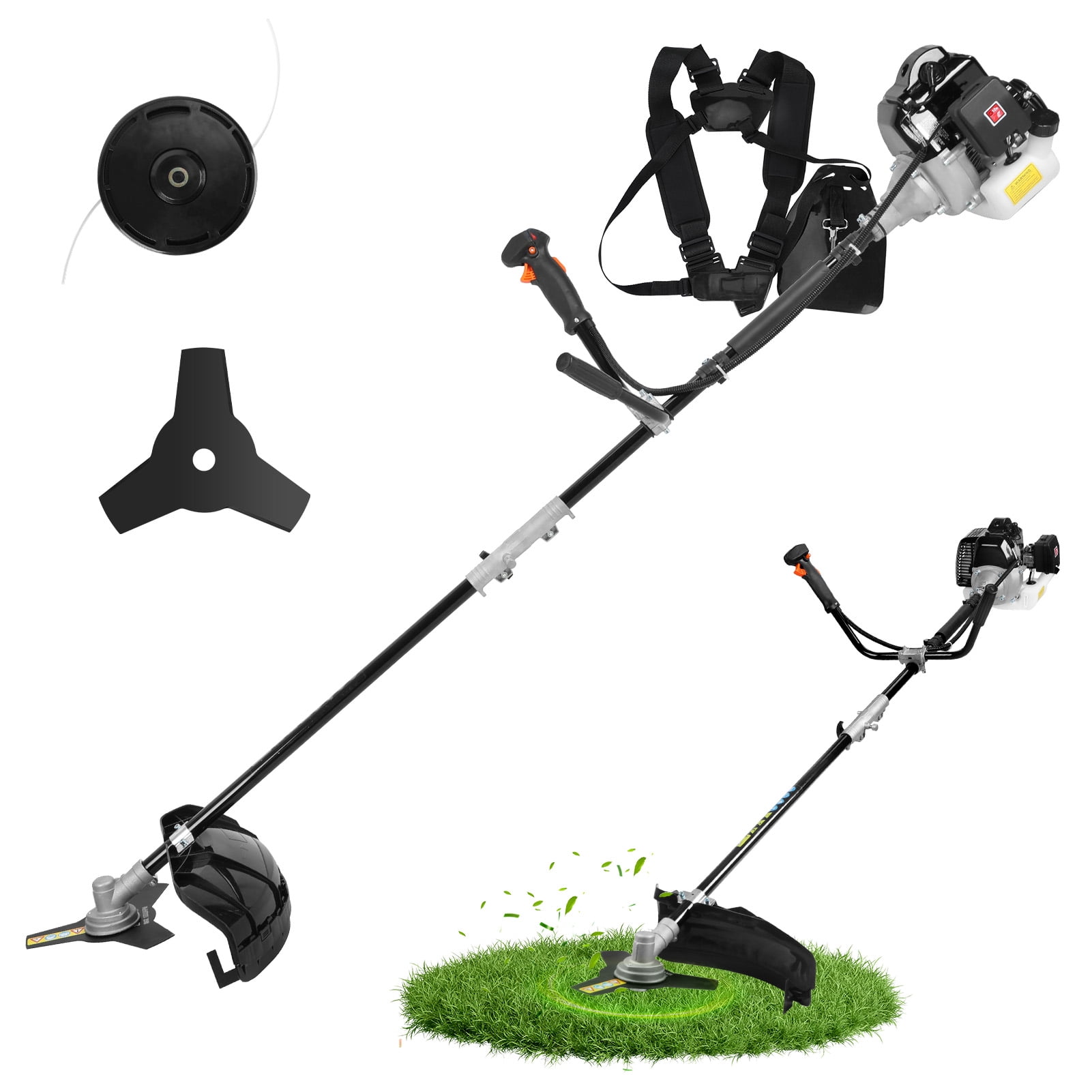 52CC 2-Stroke Gas Powered Lawn Mower with Ergonomic Handle, Powerful Engine Weed Trimmer Lawn Mower, Gas Powered Hedge Trimmer, Weed Eater