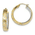 thumbnail image 1 of 14k & Rhodium Polished, Satin & D/C In/Out Hoop Earrings TF1045TT, 1 of 2