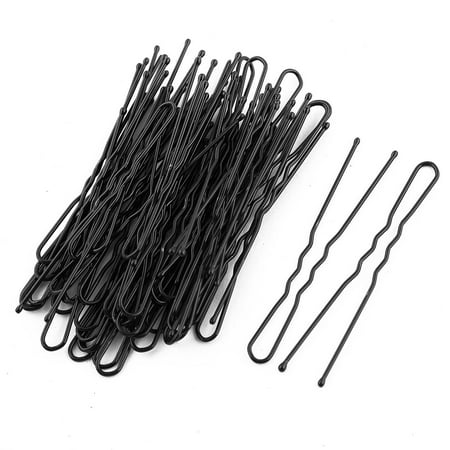 Women Metal Waved U Shape Hairstyle Hair Clip Bobby Pin Black 6cm Length (Best Hairstyles For Your Face Shape)