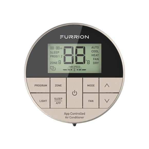 Furrion LLC Wall Thermostat FACW12APZA Furrion Chill; Use With Furrion Chill Air Conditioners; Multi Zone; Heat/Cool; Bluetooth And Mobile App Control; Programmable; LCD Digital Readout; 12 Volt DC