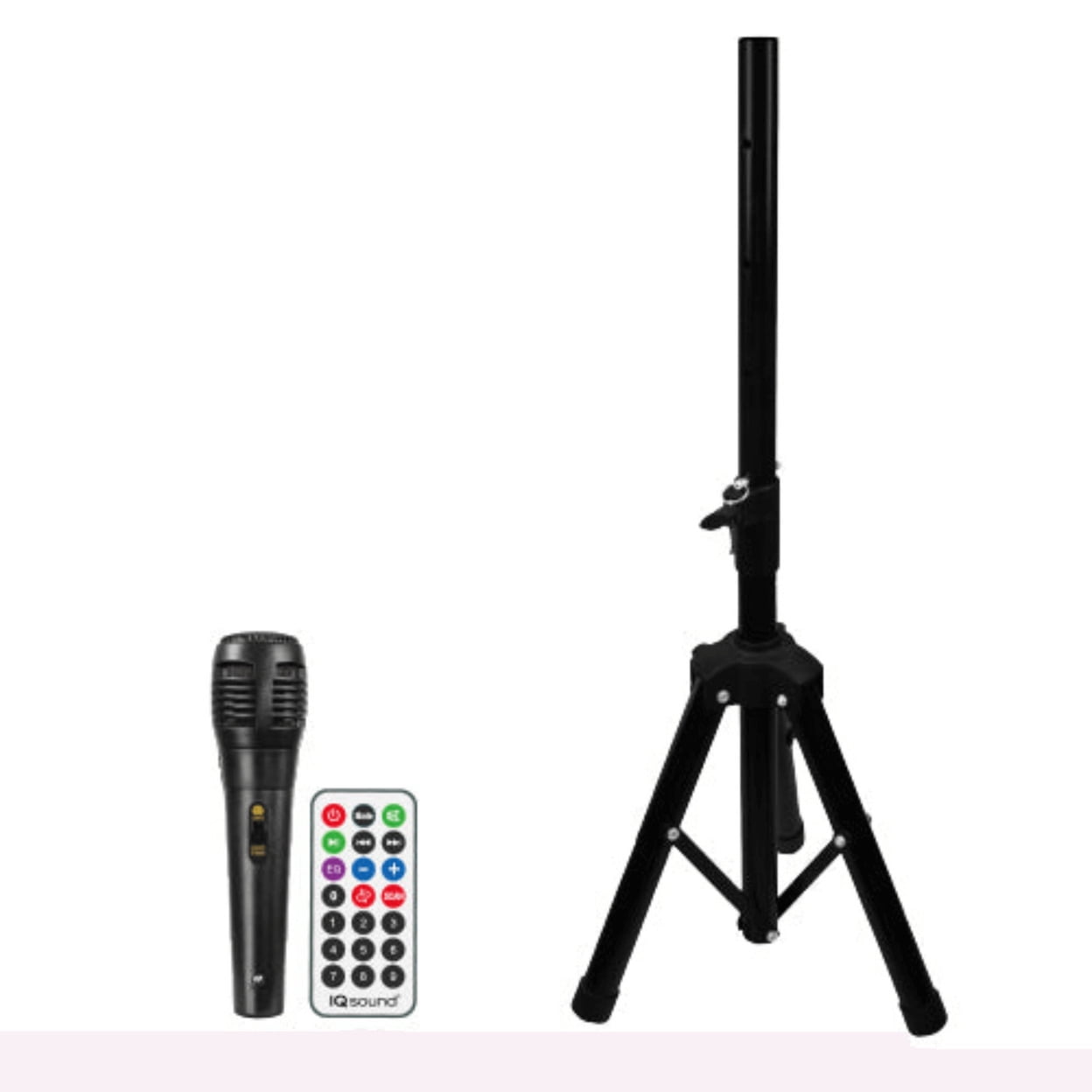 IQ Sound IQ-5715DJBT 5-inch Portable Bluetooth Speaker with TWS, Bluetooth 5.0, Colorful LED Light Show, Multiple Connectivity Options, FM Radio, Mic Input, Remote Control, and Tripod
