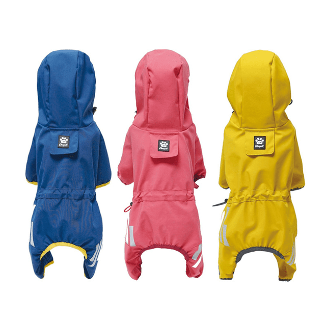 3 impermeables para mascotas, gatos y perros, capucha impermeable, monos reflectantes (2XL) JAMW Sencillez