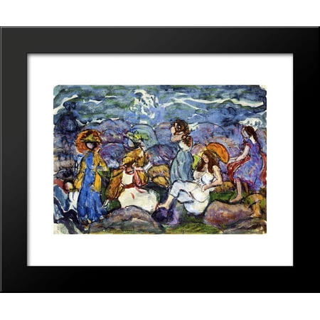 On the Rocks, North Shore 20x24 Framed Art Print by Prendergast, Maurice