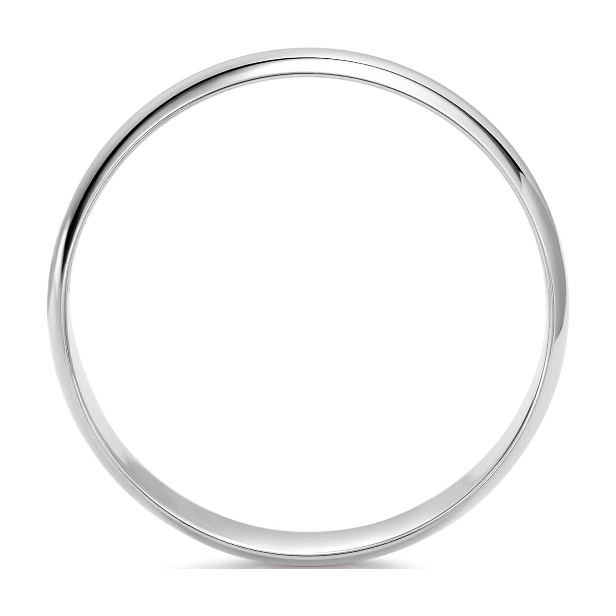 Men's 10K Solid Gold Wedding Band, 6mm, Classic Fit, High-Polish Ring, 10K White Gold (Stamped for Authenticity), Size 11.5