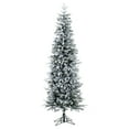 thumbnail image 3 of Vickerman  7.5 ft. x 30 in. Green Frosted Tacoma Fraser Fir Pencil Artificial Pre-Lit Christmas Tree with 700 LED Color Changing - 3 mm, 3 of 11