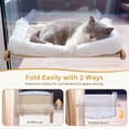thumbnail image 2 of White Foldable Cat Window Perch with Washable Cushion for Indoor Sunbathing, 2 of 9
