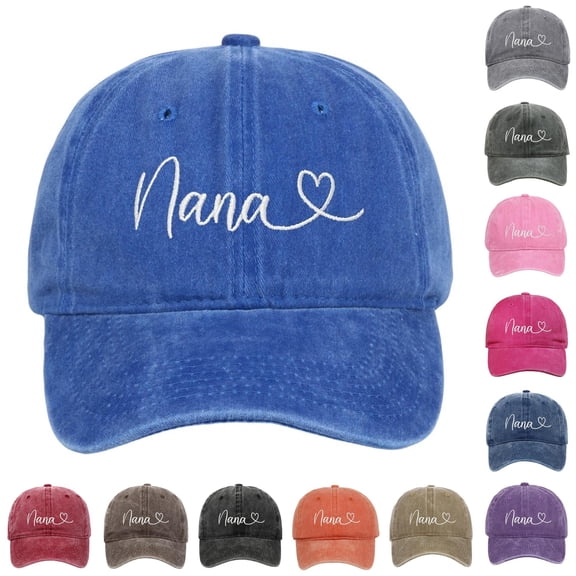 XIAOCHA Women's Vintage Washed Embroidered Baseball Cap Adjustable Hat Band Outdoor Party Dad Hat,Blue