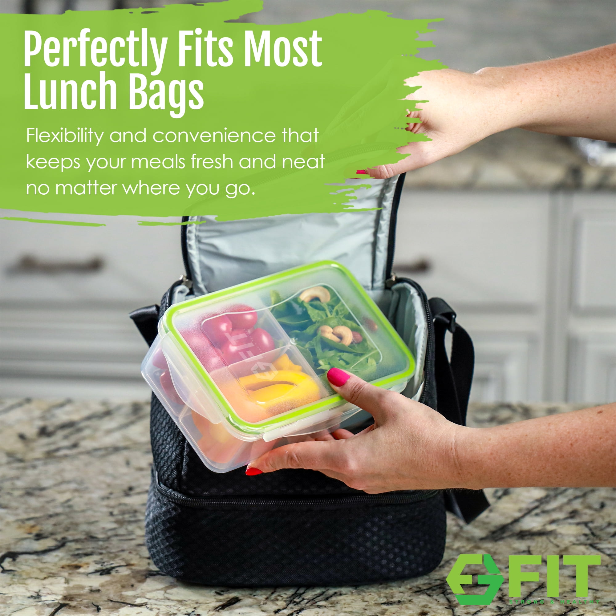 Bento Box Adult Lunch Box and Stackable Snack Containers Set (7 Pack: 3 x 39oz + 2 x 17oz + 2 x 6oz) - Bento Lunch Box for Kids, Bento Boxes for Adults, Small Food Containers with lids, Plastic