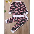 thumbnail image 6 of Dewadbow Toddler Kids Baby Girls Floral Sweatshirt Tops Pants Outfits Sets, 6 of 6