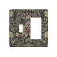 thumbnail image 1 of Vintage William Morris Floral Botanical Dark Green 2 Gang Single Toggle Rocker Combination Boho Light Switch Covers Wall Plate Cover Electrical Faceplate Decorative Switchplate for Country Bedroom, 1 of 1