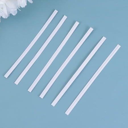 GOOHOCHY 2 Packs of 1000Pcs Paper Covered Iron Packaging Sealing Strip Wrapping Paper Tie Packaging Bag Seal (White)