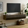 thumbnail image 2 of Media TV Stand Console Table, Walnut Brown, Wood, Living Dining Room Kitchen Cafe Bistro Hospitality Restaurant, Modern Contemporary, HB37739, 2 of 11
