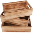 thumbnail image 1 of Wood Crates For Display,Rustic Crate Storage Decorative Boxes Set of 3,Large Wooden Nesting Box with Handles Farmhouse Container Basket Bin Home Decoration with Natural Wood Aroma, 1 of 8