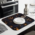thumbnail image 3 of Halloween Glowing Pumpkins Pattern Dish Drying Mat for Kitchen 1 Pack, Ultra Absorbent Microfiber Dishes Drainer Mats,16x18in(41x46cm), 3 of 6