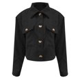 thumbnail image 3 of ZACPNCV Women's Winter Casual Jackets Long Sleeve Fashion Cropped Shackets Corduroy Crop Jackets Tops Shirts Trendy 2024 Black, 3 of 8