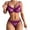 Purple, variant on Clearance Under $5 Pitauce Sexy Lingerie Set for Women Corset Lace See Through Free Wire Racy Muslin Sleepwear Underwear Tops+Briefs Exotic Lingerie 2PC Set
