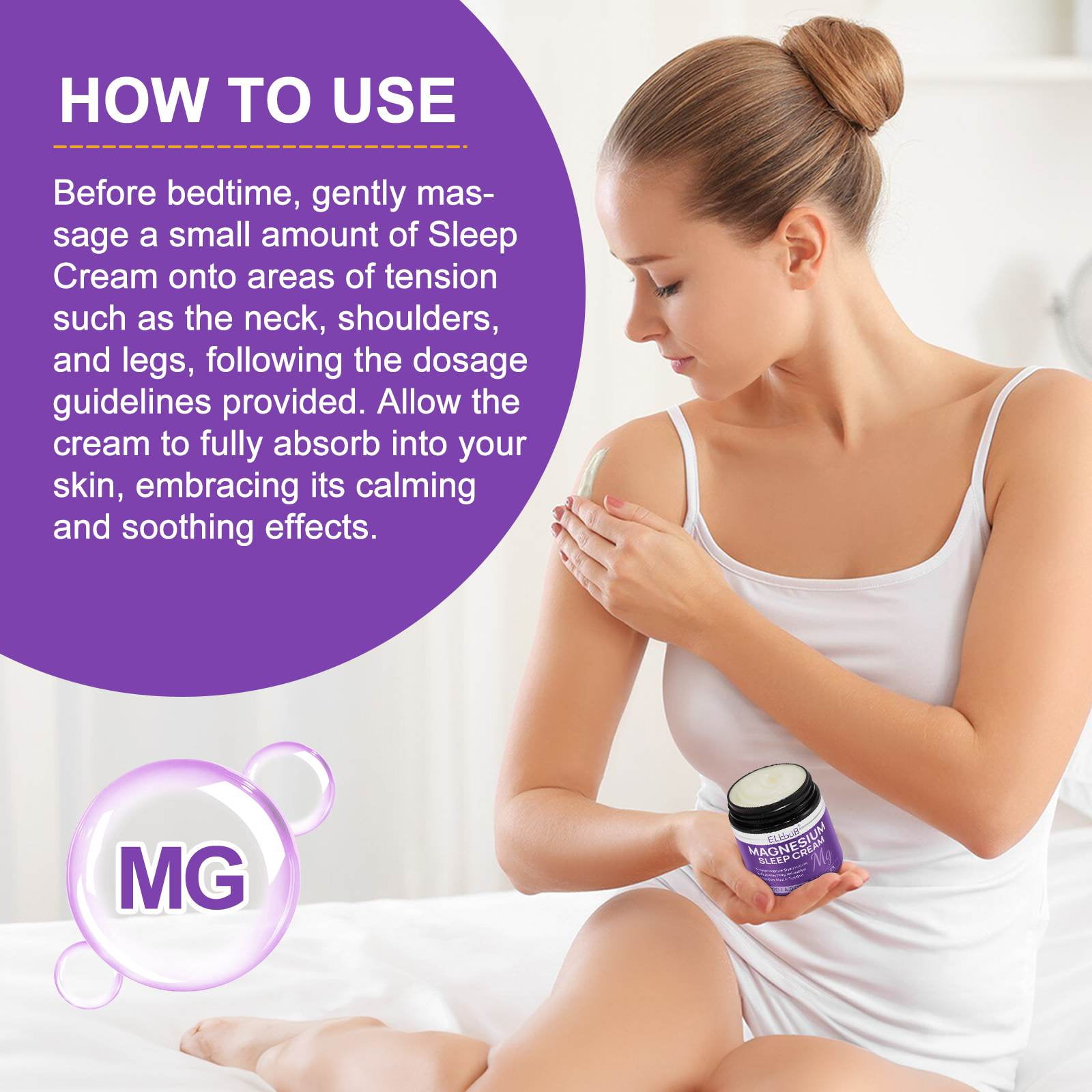 Elbbub 3-Pack Magnesium Sleep Cream (Lavender) - Deep Relaxation - Better Sleep - Hydration, Magnesium Body Lotion
