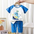 thumbnail image 2 of Kogui Pajamas for Boys Trendy Unisex Baby Toddler Short Pajama Set Size 9-10 (Dark Blue,9-10 Years), 2 of 6