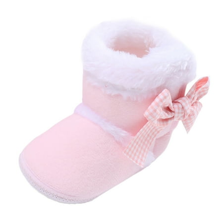 

NECHOLOGY Girl Rubber Shoes Toddler Boys And Girls Plush Snow Booties Warming Shoes Baby Soft Stride Ride for Girls Shoes Pink 12 Months