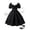 F-36Black, variant on ZHOGXU Big Kids Girls Dress Puff Sleeve V Neck Solid Color Comfortable Stylish Dresses For Formal Occasion And Daily Wear Black 7-8 Years