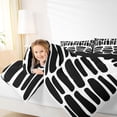 thumbnail image 4 of Manfei Abstract Geometric Lines Bedding Comforter Set,Vintage Striped Twin Comforter Sets,White Black Bedding Set For Teens,Breathable Home Decor Reversible,2 Pieces, 4 of 8