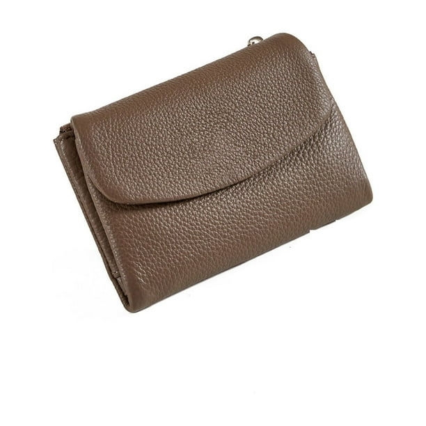 Bolso organizador de cuero unisex – Bolsillo de cuero auténtico y suave • Mini estuche de viaje multifuncional para llaves, auriculares, tarjetas • Diseño compacto fino • cierre seguro con