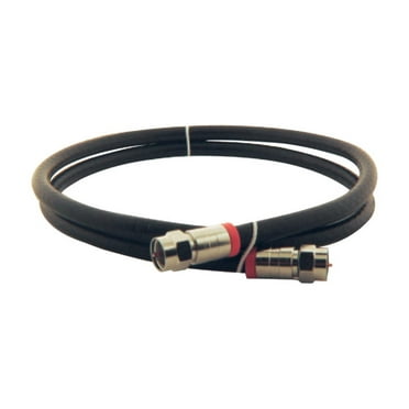 Steren 3ft RG6 Quad Coaxial Cable with F Connectors - Black