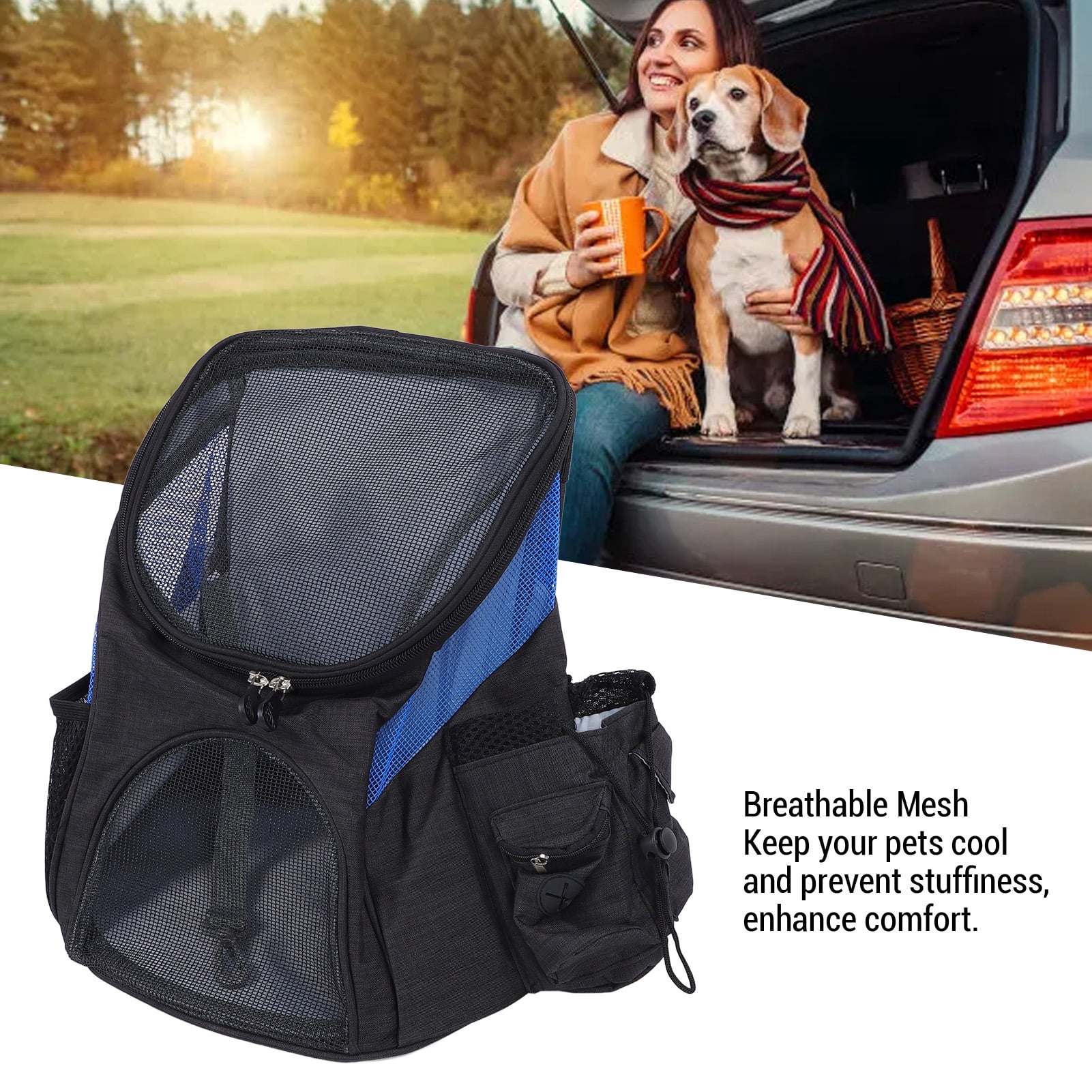 BIMZUC Pet Carrier Backpack Spacious Breathable Mesh Convenient Pocket Foldable Portable Cat Dog Carrying Bag for Travel Outdoor S 16.14 inches / 41 cm