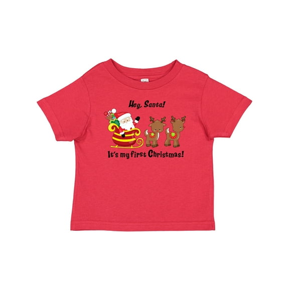 Inktastic Hey, Santa It's my 1st Christmas Boys or Girls Baby T-Shirt