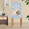thumbnail image 4 of Yayeee 2 Pack Dining Chair Covers Stretch Parson Chairs Slipcovers Seat Protector, Blue Sheep Pattern, 4 of 6