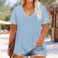 thumbnail image 6 of Levmjia Womens Plus Size T Shirts Casual Short Sleeve V Neck Color Blocked Summer Shirt Polyester Comfortable Loose Fit Fashion Top for Women, 6 of 6