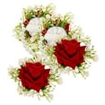 thumbnail image 4 of PTOOTP 4Pcs Adjustable Red Wrist Corsage Bracelet with Artificial Flowers and Leaves for Wedding, 4 of 8