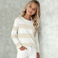 thumbnail image 6 of Blekii Kids Long Sleeve Striped T-Shirt, Kids Long Sleeve Striped T-Shirt, Crew Neck Basic Tee Comfortable Top for Girls, Casual Blouse for Children Crew Neck Basic Tee Comfortable Casual Wear,, 6 of 7