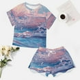 thumbnail image 4 of Water Splash Ripple Print Women'S Pajamas Set Summer Sleepwear Sets 2 Piece Lounge Set, 4 of 7